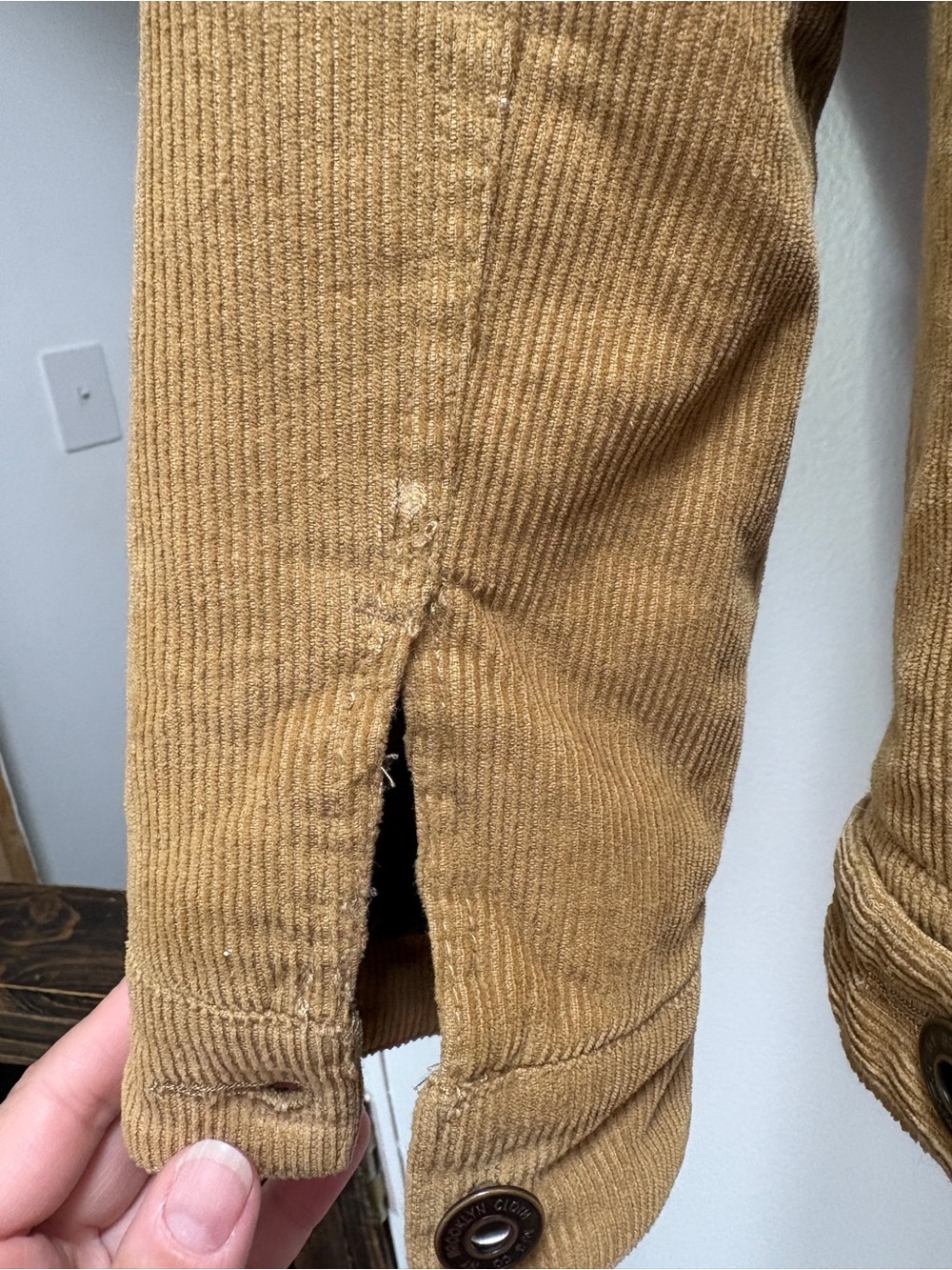 Brooklyn Cloth Tan Corduroy Sherpa-Lined Field Jacket Cabincore Indie Sleaze - Picture 4 of 5